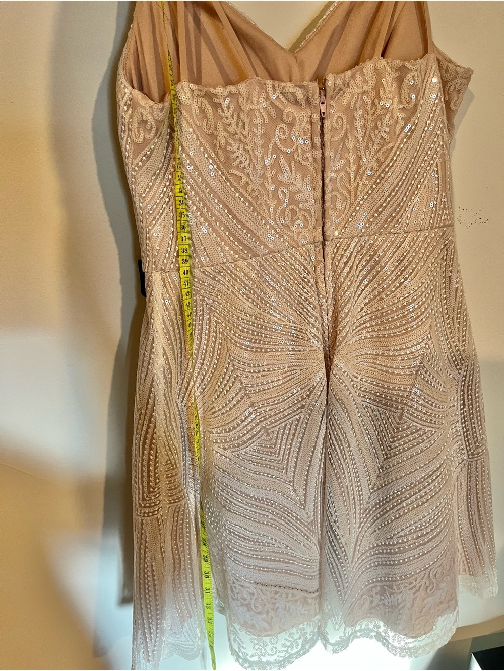 City Triangles Blush Beaded Strapless Fit-and-Flare Dress - Picture 7 of 9